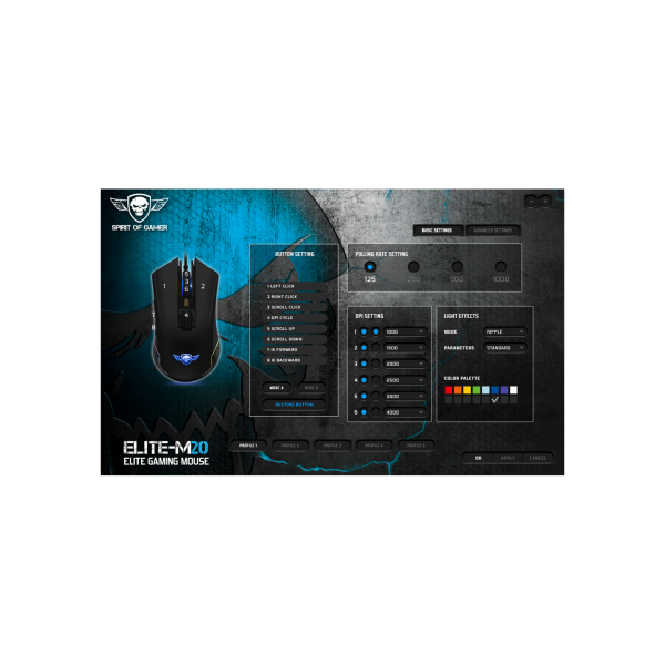 Souris Gamer filaire  RGB 4000DPI Black  *Spirit of gamer S-EM20BK2*