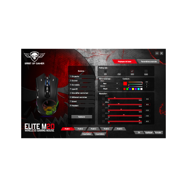 Souris Gamer sans fil Elite M20 *Spirit of gamer S-EM20RF*