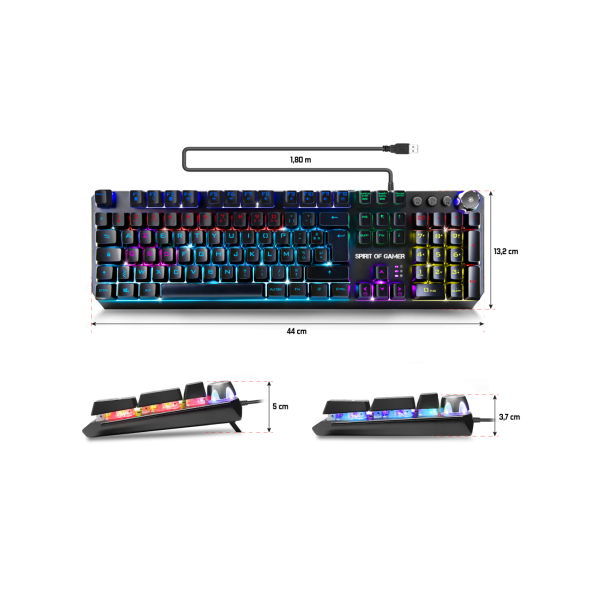 Clavier USB filaire gamer retroeclairage Mecanique*Spirit of Gamer CLA-XK400*