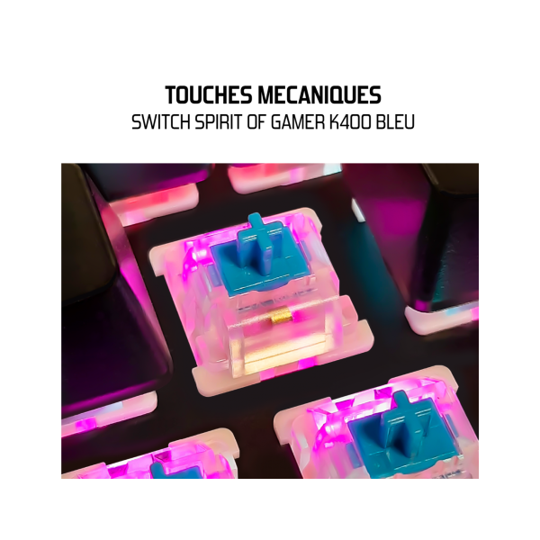 Clavier USB filaire gamer retroeclairage Mecanique*Spirit of Gamer CLA-XK400*