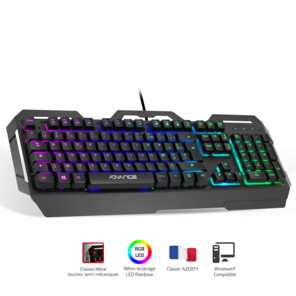 Clavier Gamer RGB GTA 250 Advance Touches Semi-Mécaniques * CLA-GTA250 *