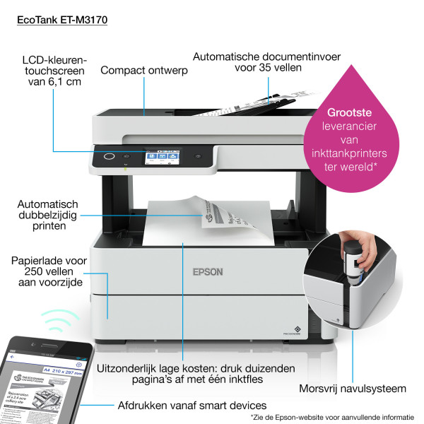 Epson EcoTank ET-M3170 - imprimante multifonctions - Noir et blanc