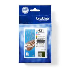 Brother LC421 - pack de 4 - noir,jaune,cyan,magenta - original - cartouche d'enc