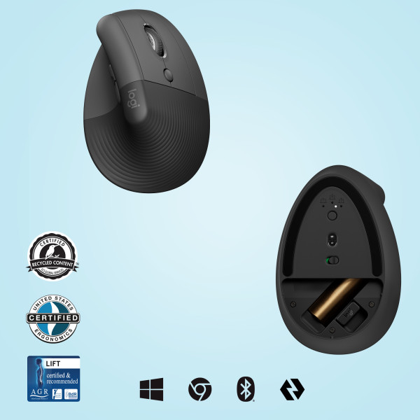 Logitech Souris Logitech Lift Bluetooth USB 6 Boutons pour droitier*910-006473 *