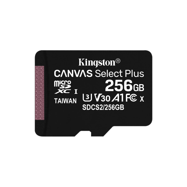 Carte Mémoire micro SD 256Go Canvas select plus+adapt SD* Kingston  SDCS2 256GB*
