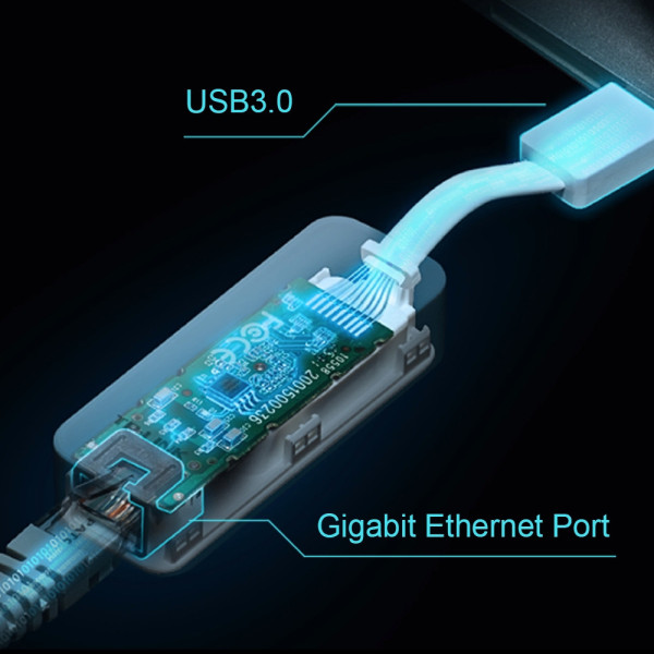 Adaptateur USB 3.0 Ethernet Gigabit, 1 port USB 3.0 + 1 port Ethernet * UE300 *