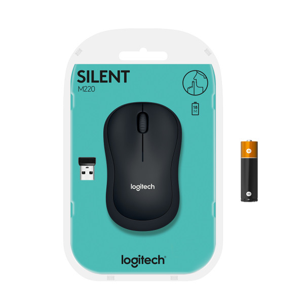Logitech M220 Silent -  - souris - 2.4 GHz - noir * 910-004878*