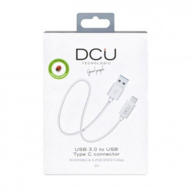 Cable USB-C -  USB 3.0  Blanc boite  cable 2M * DCU 30402065 *