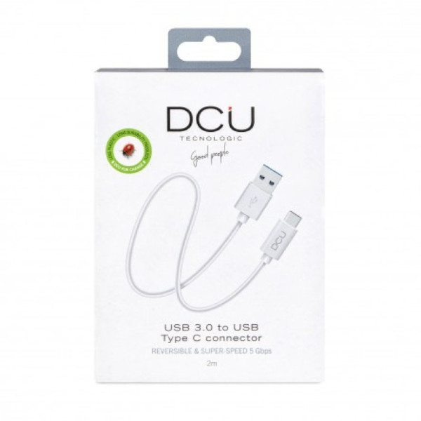 Cable USB-C -  USB 3.0  Blanc boite  cable 2M * DCU 30402065 *