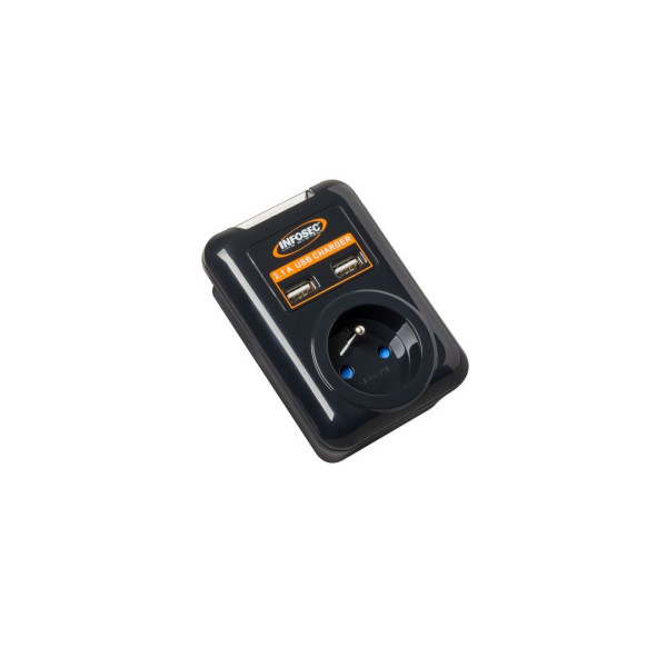 Prise protection FR avec protection parafoudre + 2 USB 2.1A  * S1 USB NEO*