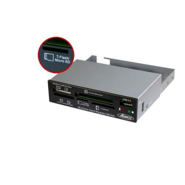 Lecteur de carte memoire interne all in 1 3''5 +port USB noir *Advance CR-10INT*