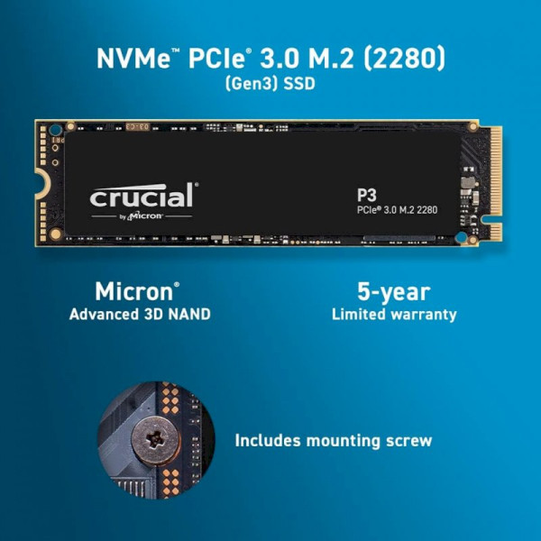 Crucial P3 - M.2 2280 NVMe- 4 To - interne - SSD * CT4000P3SSD8 *