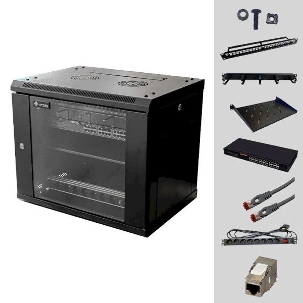UPTEC - Solution coffret full Gigabit 19 9U équipé 24P Cat 6a * 8064324 *