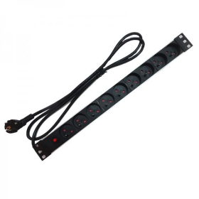 Bandeau alim 19 1U Multiprises 9 prises 2P+T fusible * 8060260 *