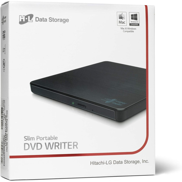 Graveur DVD slim externe USB noir 24x *Hitachi LG DVD/RW GP60NB60 Black Retail*