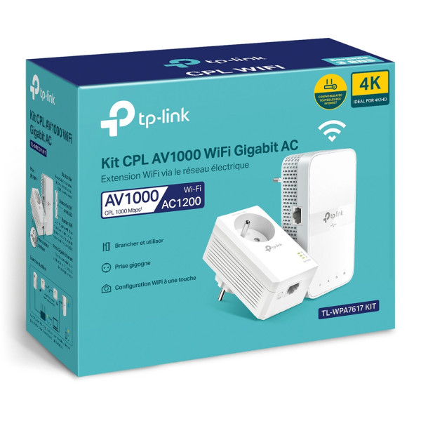 TP-Link TL-WPA7617 KIT V1 Wi-Fi Kit - kit d'adaptation pour courant porteur - 80