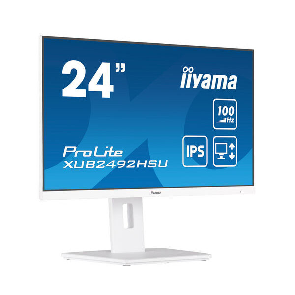 Moniteur iiyama ProLite  XUB2492HSU-W6 Hdmi  DP  23.8 Blanc 4ms Full HD Multm