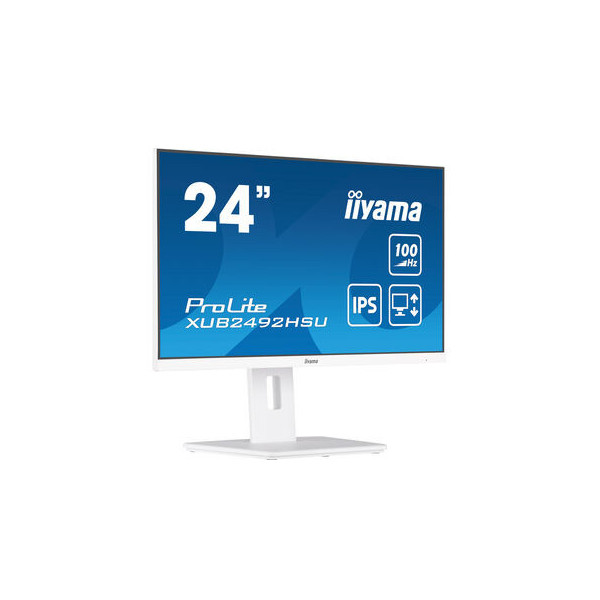 Moniteur iiyama ProLite  XUB2492HSU-W6 Hdmi  DP  23.8 Blanc 4ms Full HD Multm
