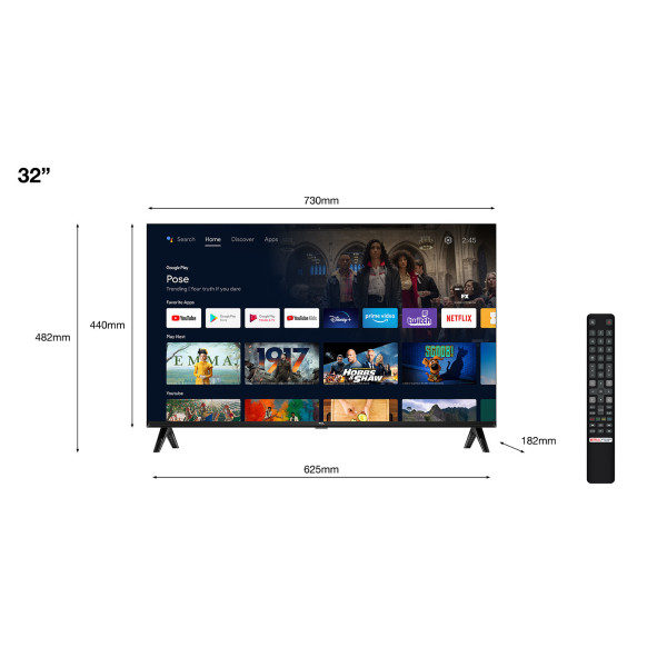 TV TCL 32S5400AF  32 LED HD Smart Android TV Noir