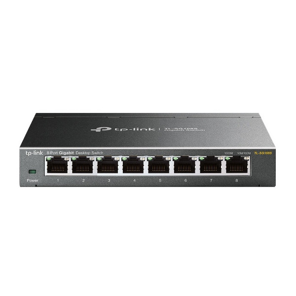 TP-LINK TL-SG108S - 8-port Metal Gigabit Switch,  10 100 1000M RJ45 ports
