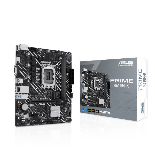 ASUS H610M-K DDR5 - carte-mère - mATX - Socket LGA1700 - H610 proc serie 12