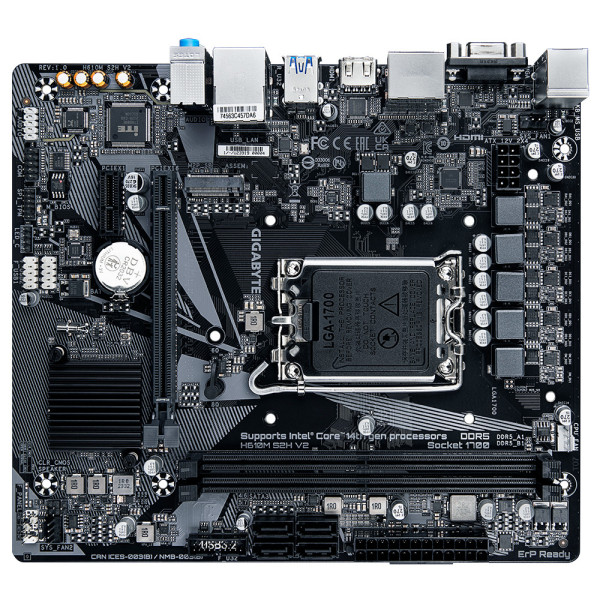 GIGABYTE H610M S2H V2 mATX LGA1700 USB3.0 M.2 H610 DDR5 DP VGA DVI DP HDMI