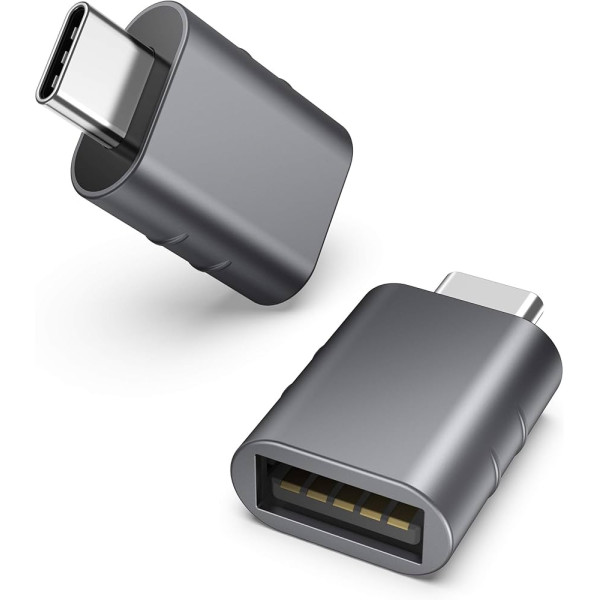 Adaptador USB 3.0 male vers USB C femelle gray aluminium