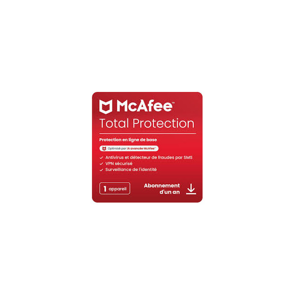 McAfee Total Protection 1-PC 1 year Licence Mail