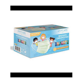Masques Chirurgicaux 3 plis pour Enfants Blanc Boite de 50 pièces