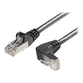 Cordon RJ45 CAT6a S/FTP Coudé Haut / Droit- Noir 1,00m